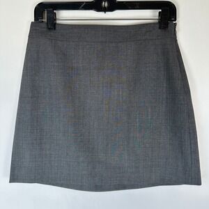 NWT Theory Ireni Tailor Wool Blend Mini Skirt Women 6‎ Gray Classic Minimalist